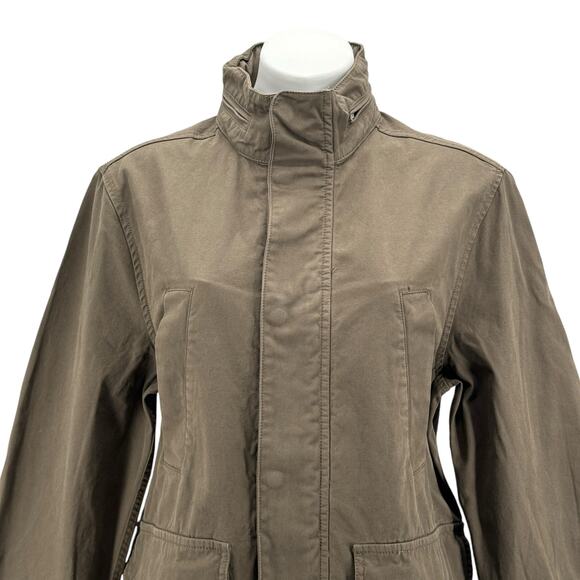 Madewell Men's Field Jacket Small Cargo Green Packable Hood Pockets 100% Cotton - Picture 5 of 13